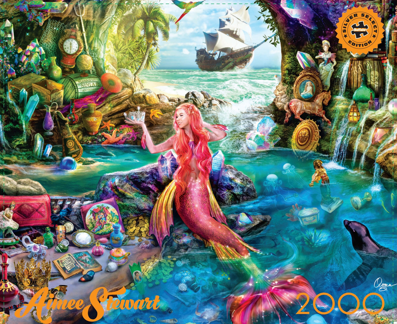 buffalo-games-silver-select-a-mermaid-s-treasure-2000-teile-puzzle-meer image 2