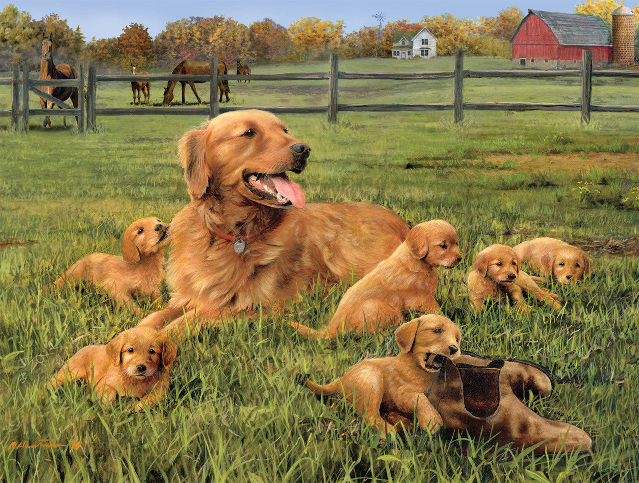 buffalo-games-dog-days-glorious-goldens-puzzle-750-teile-hunde image 1