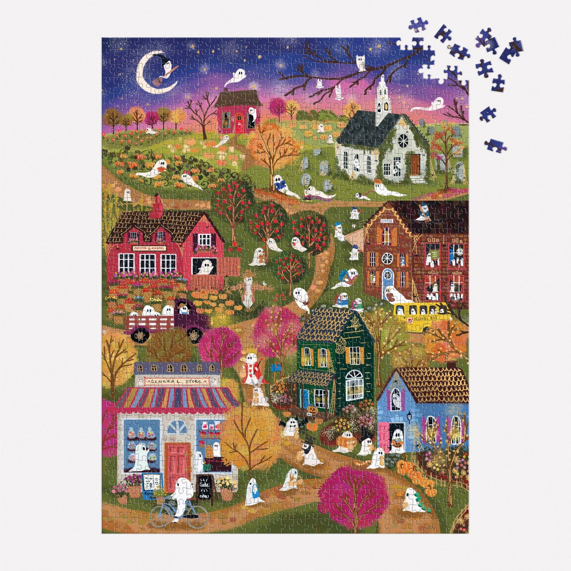 galison-joy-laforme-spooky-village-puzzle-1000-teile-foil-halloween image 4