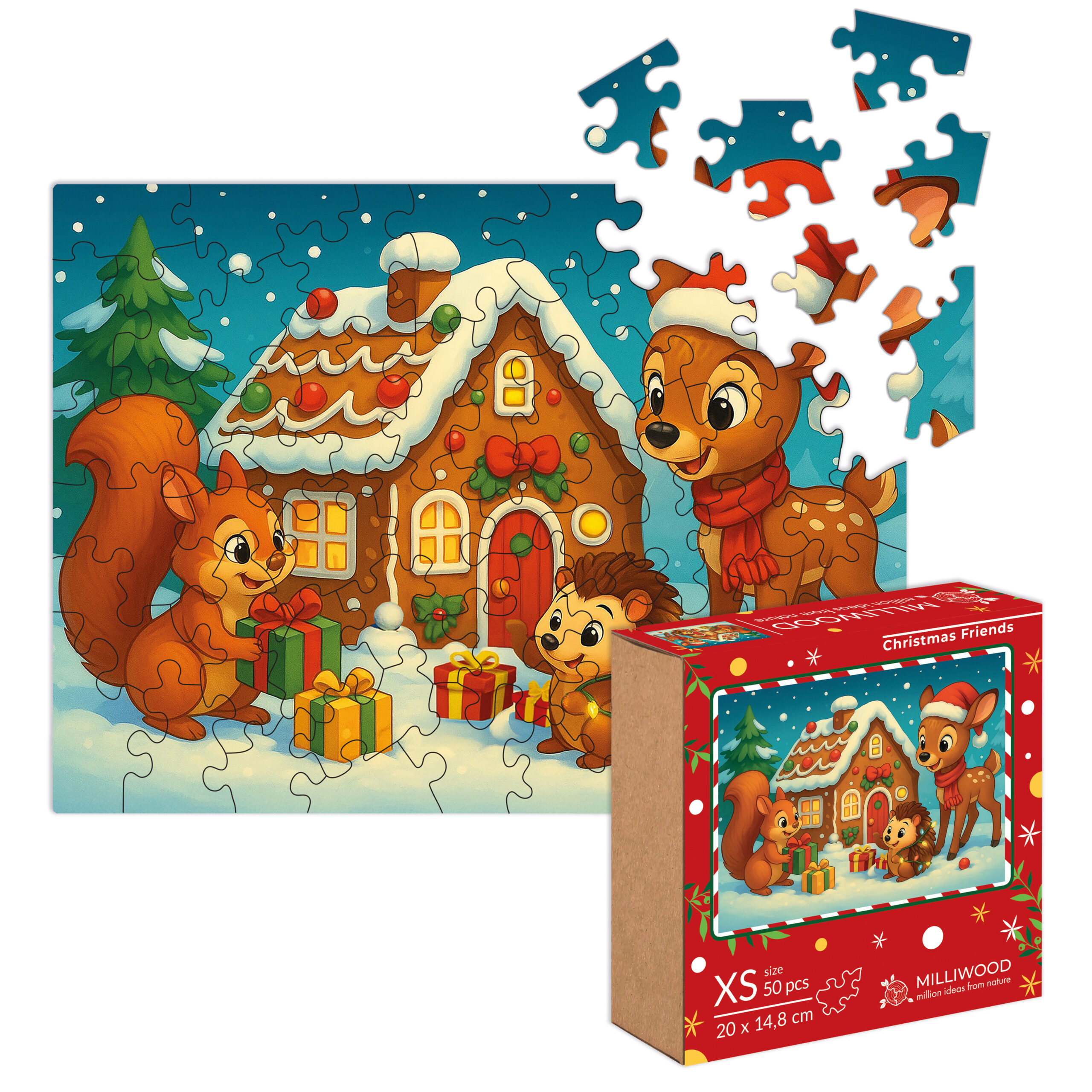 milliwood-christmas-holzpuzzle-weihnachtsfreunde-50-teile-kinder image 2