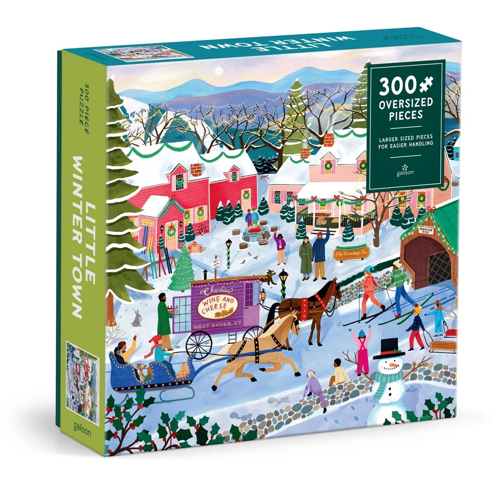 galison-little-winter-town-puzzle-300-teile-xxl-weihnachten image 1