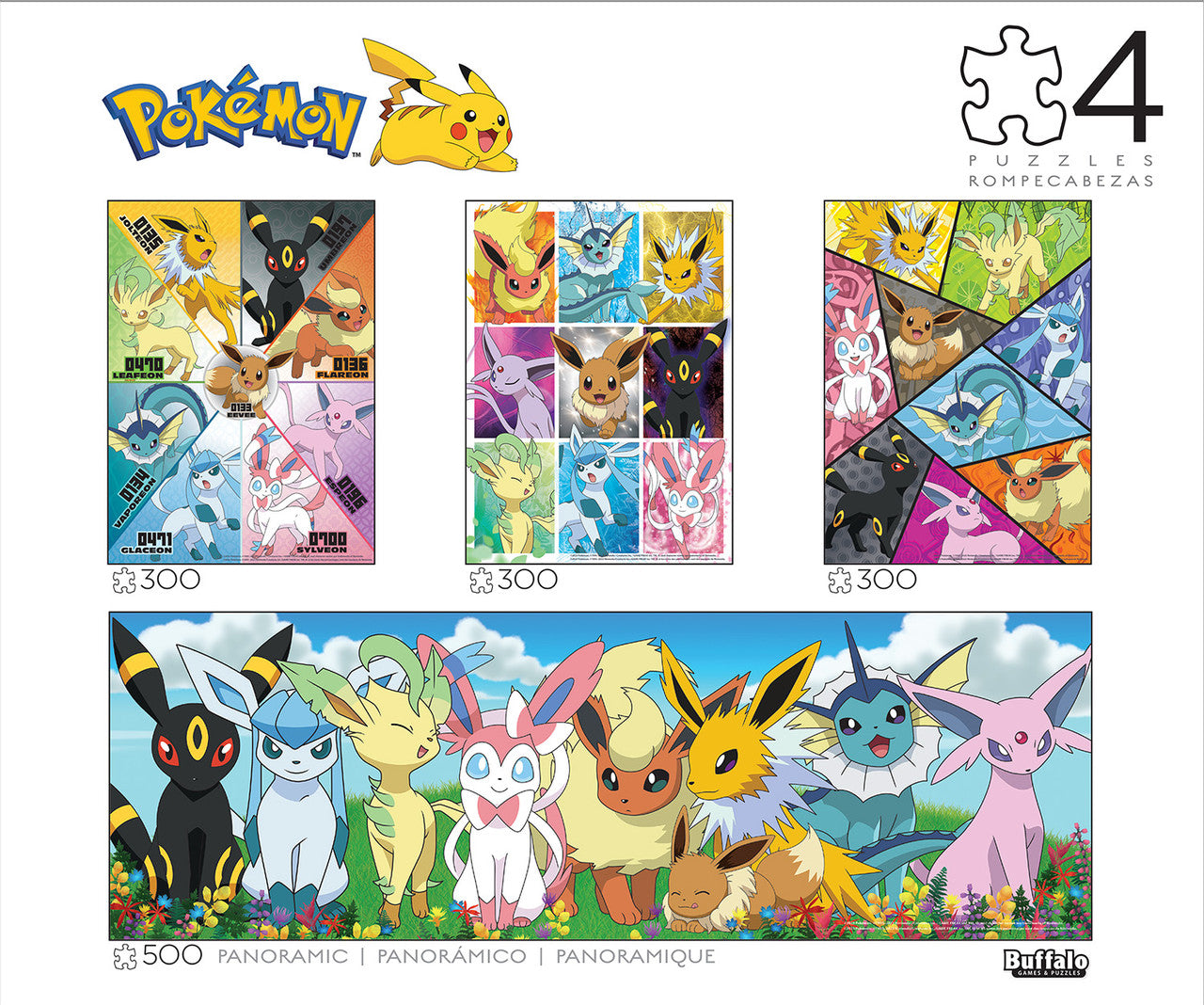 buffalo-games-pok-mon-eevee-4er-puzzle-set-300-500-teile image 1