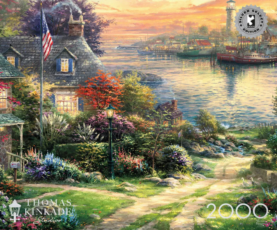 ceaco-thomas-kinkade-new-england-harbor-2000-teile-puzzle image 1