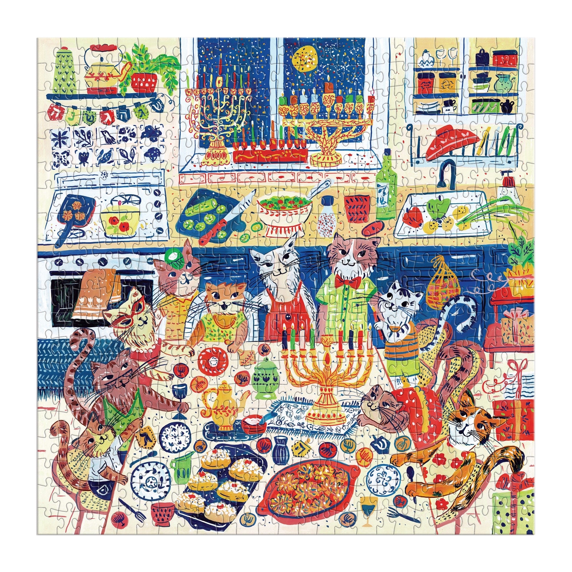 galison-happy-hanukcats-500-teile-puzzle-katzen-festtage image 3