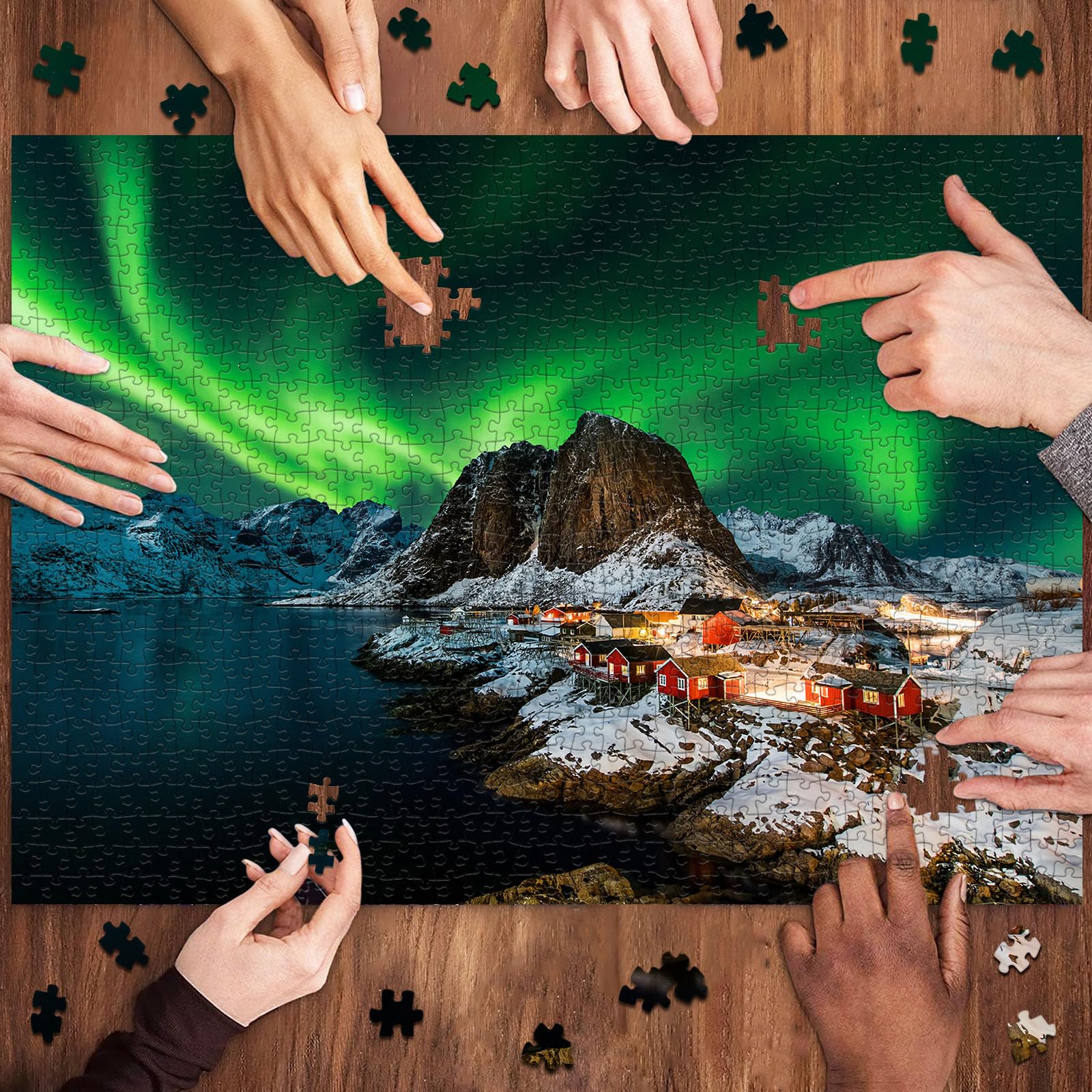 huadada-puzzle-1000-teile-norwegen-aurora-borealis-70x50-cm image 5