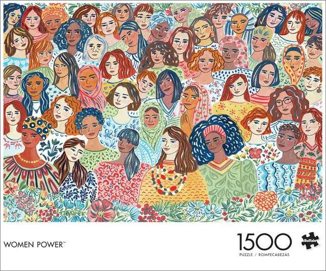 buffalo-games-woman-power-puzzle-1500-teile-blumenrand image 1