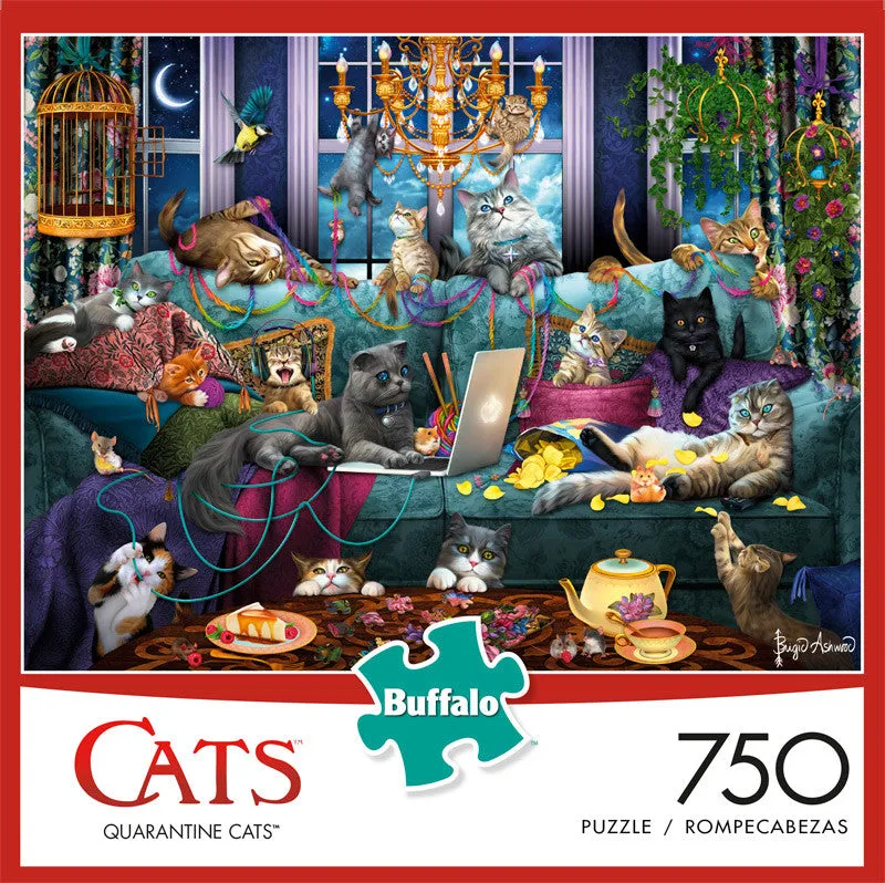buffalo-games-quarantine-cats-puzzle-750-teile-katzen image 1