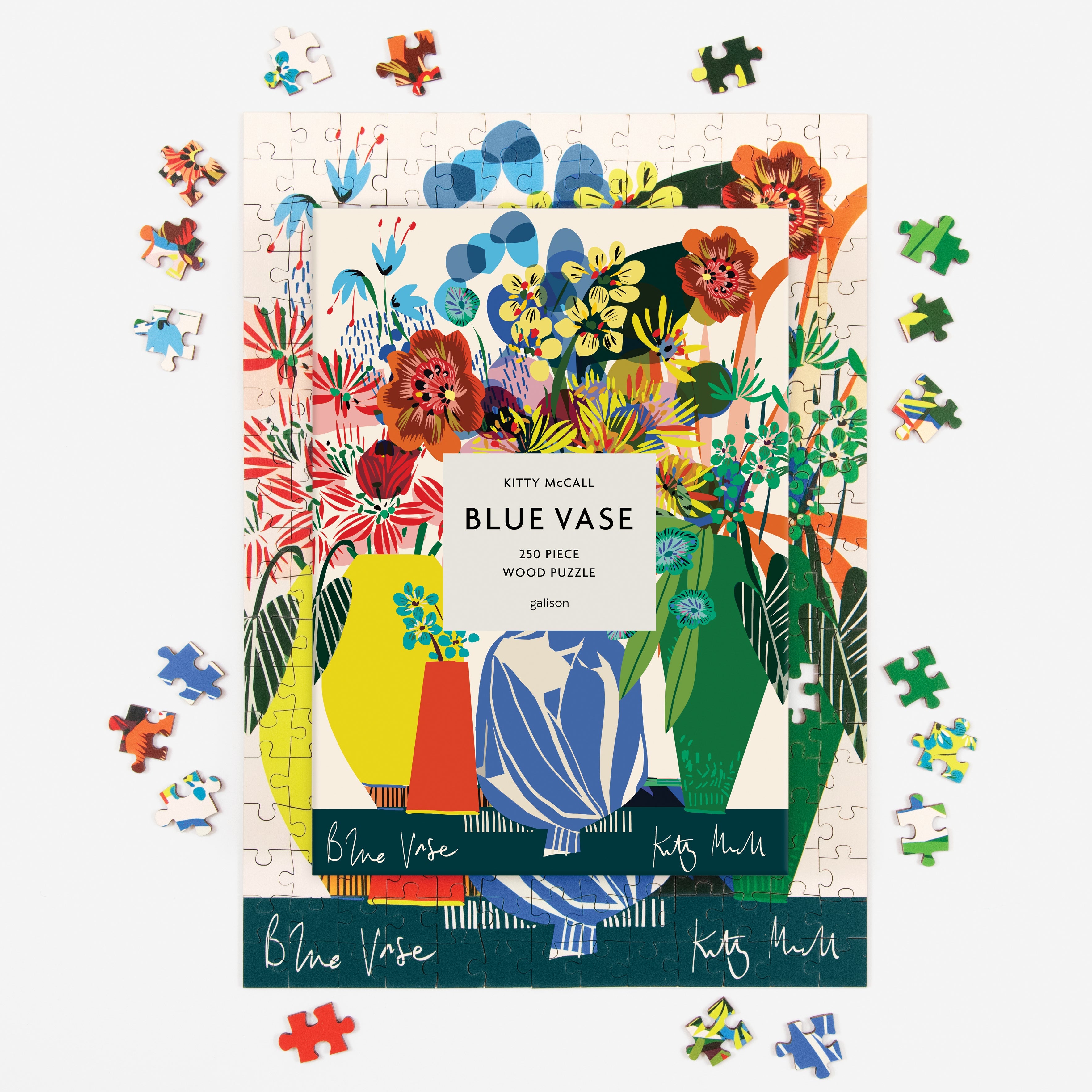 galison-kitty-mccall-blue-vase-holzpuzzle-250-teile-blumen image 4