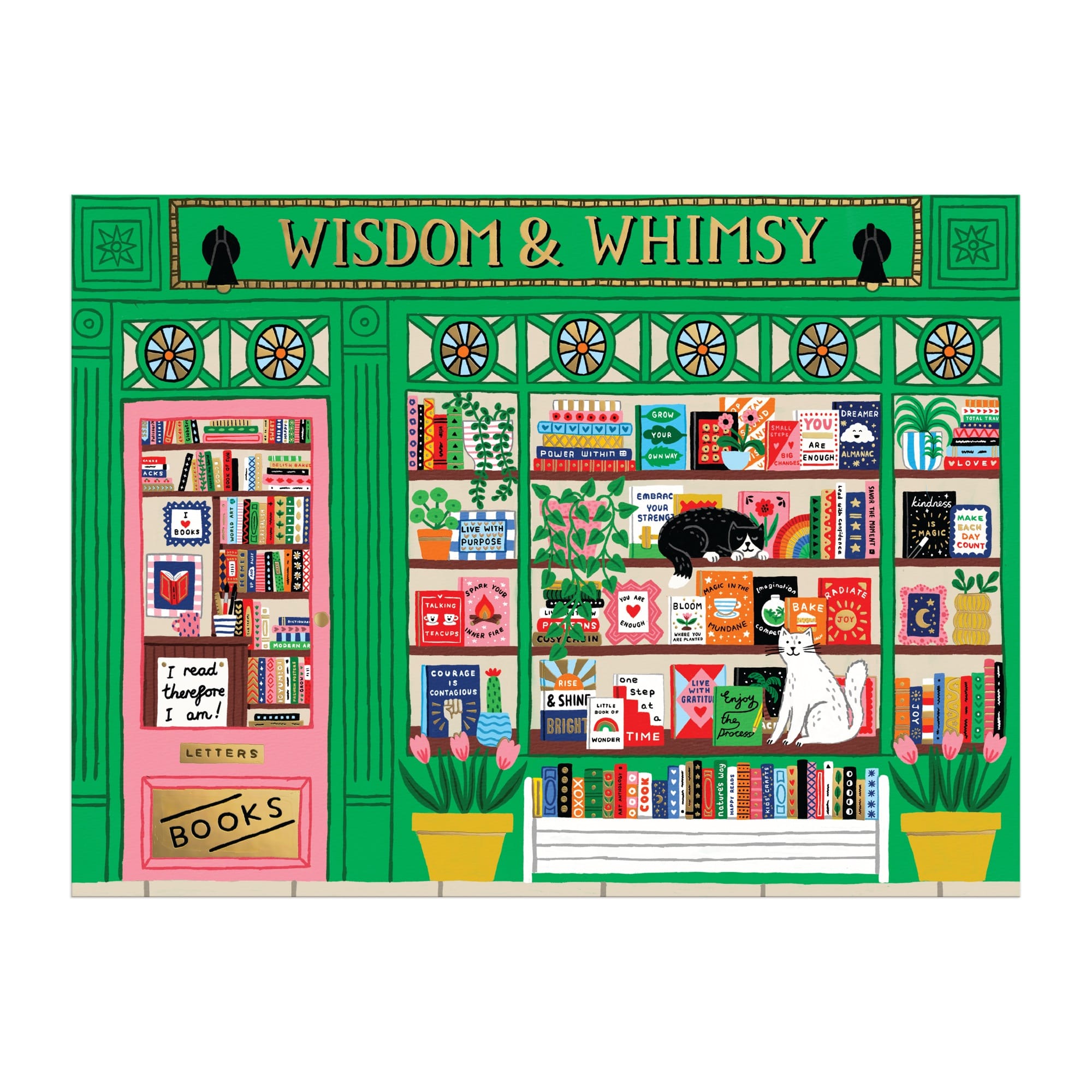 galison-wisdom-whimsy-bookshop-puzzle-1000-teile-folie image 5