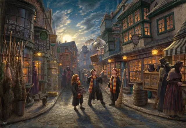 ceaco-thomas-kinkade-harry-potter-diagon-alley-puzzle-2000-teile image 1