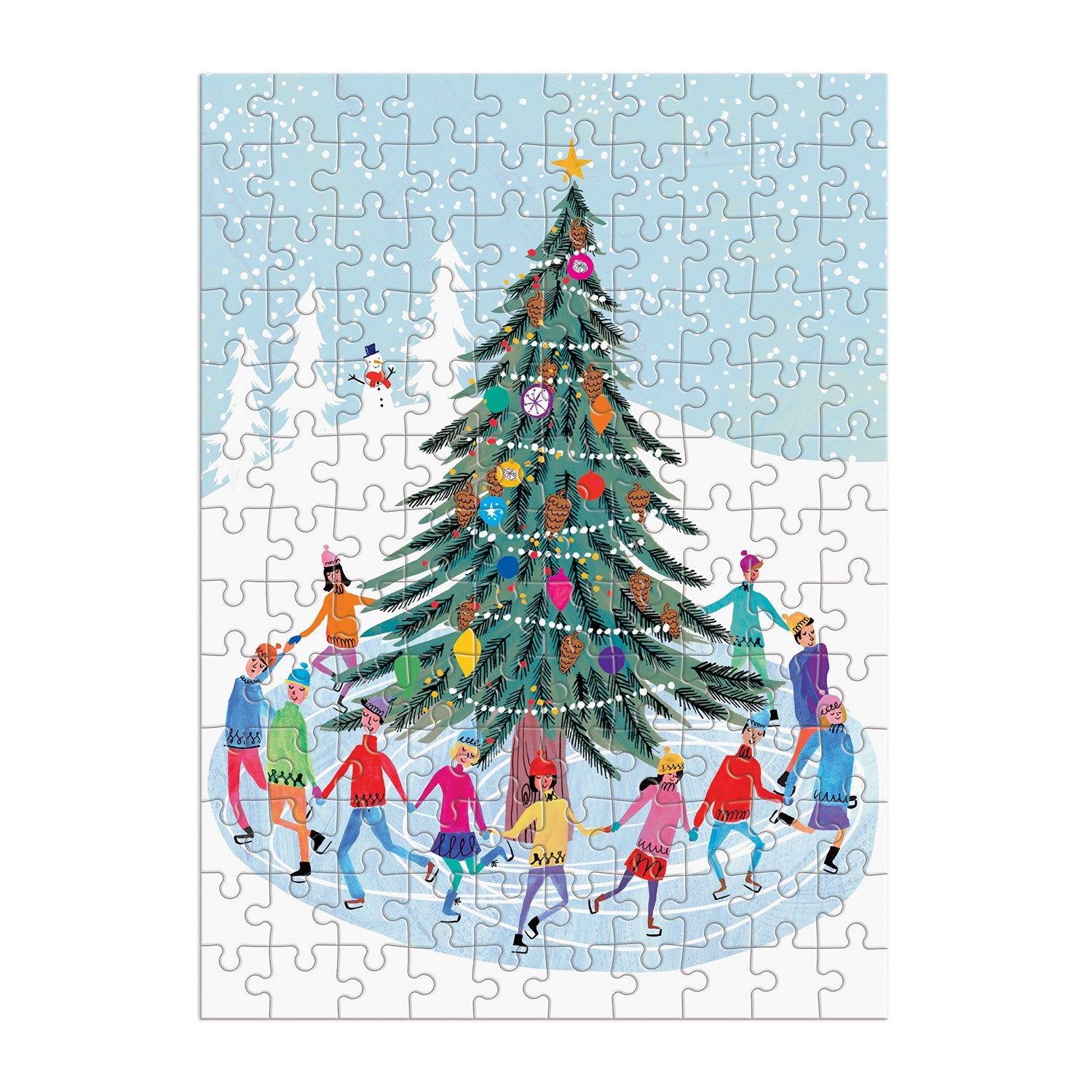 galison-tree-skaters-puzzle-ornament-130-teile-weihnachten image 2
