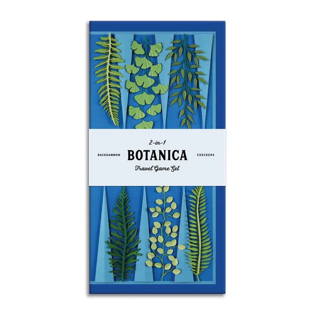 galison-botanica-2-in-1-travel-game-set-backgammon-dame-holz image 1
