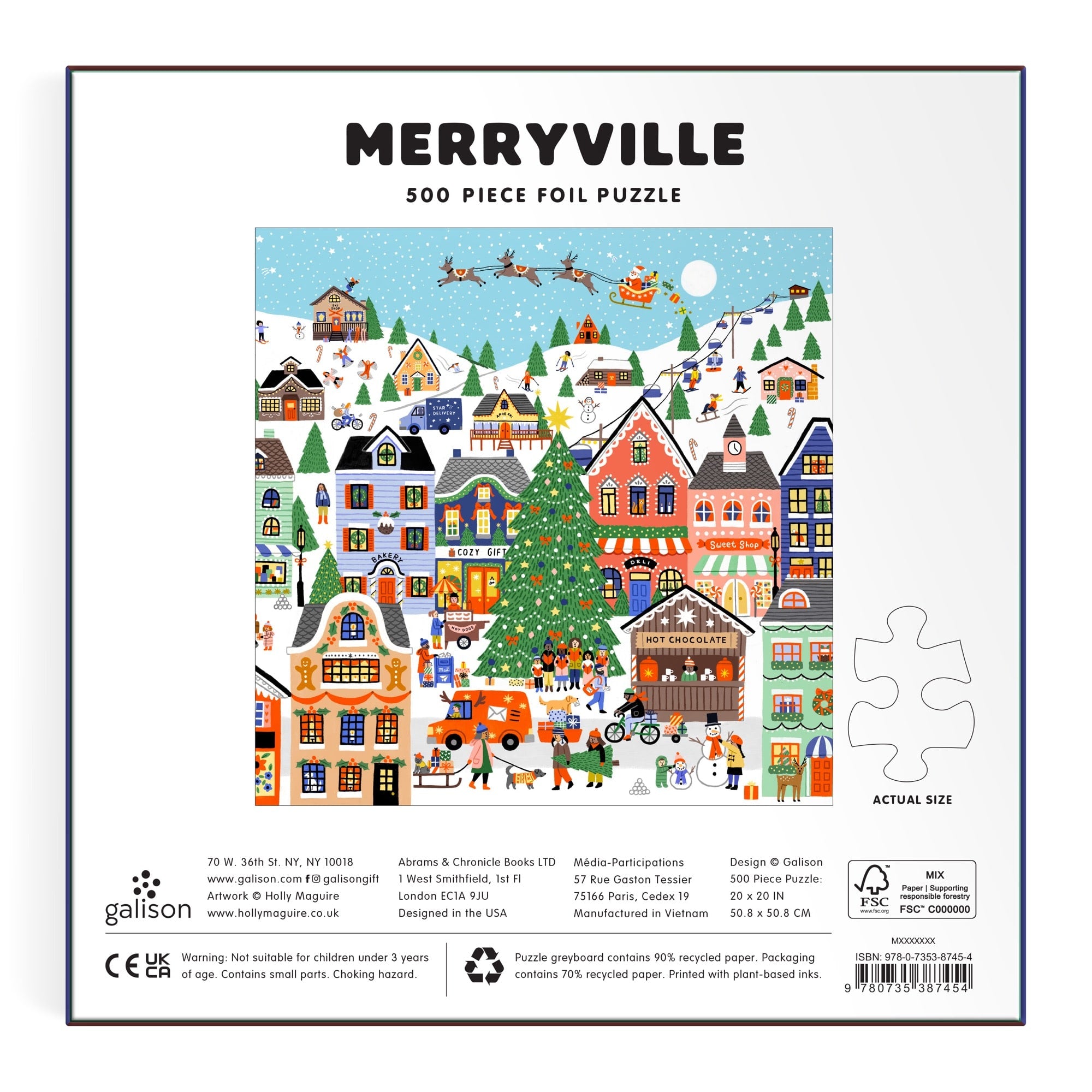 galison-merryville-500-teile-puzzle-folienpuzzle-weihnachten image 5
