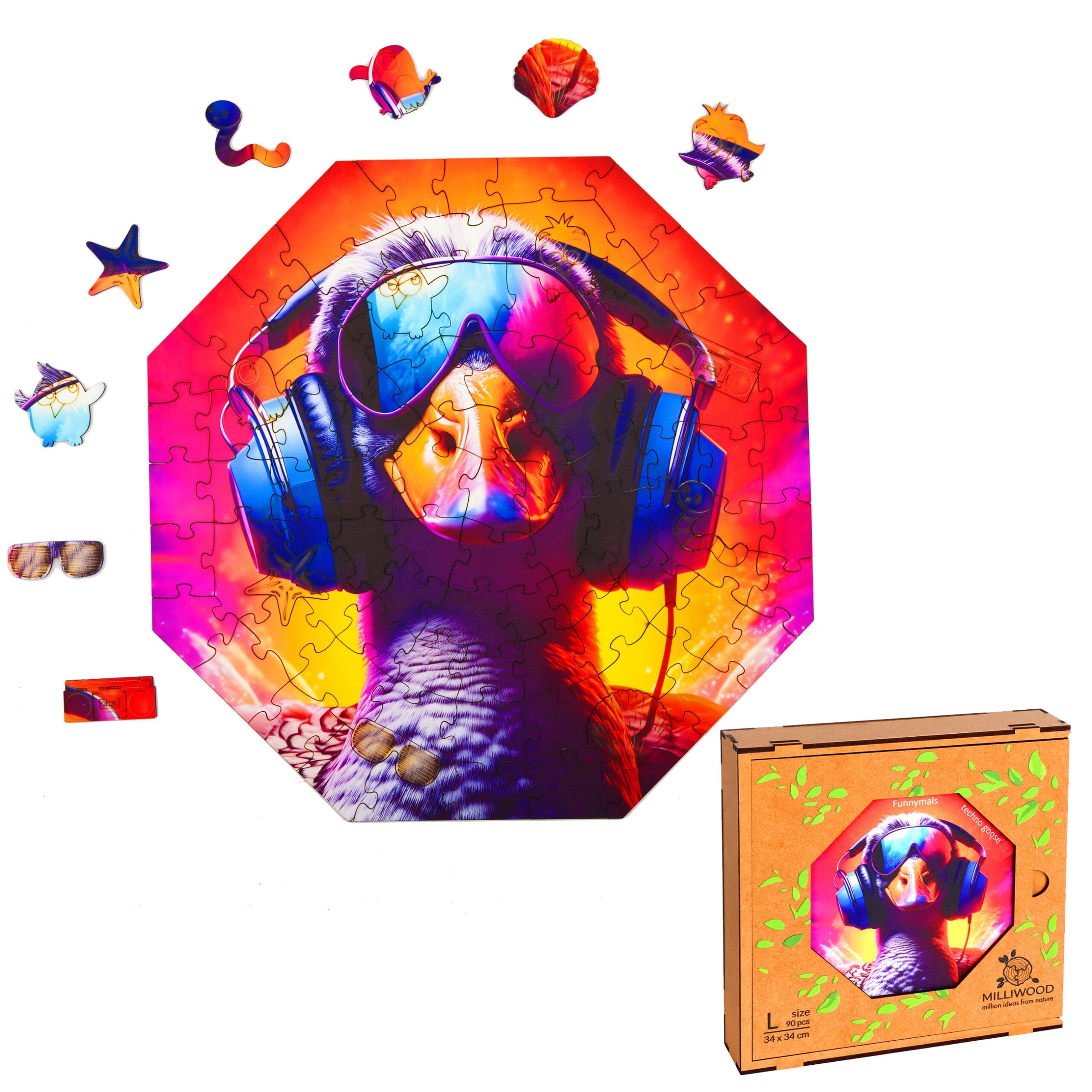 milliwood-funnymals-techno-goose-holzpuzzle-90-teile image 8