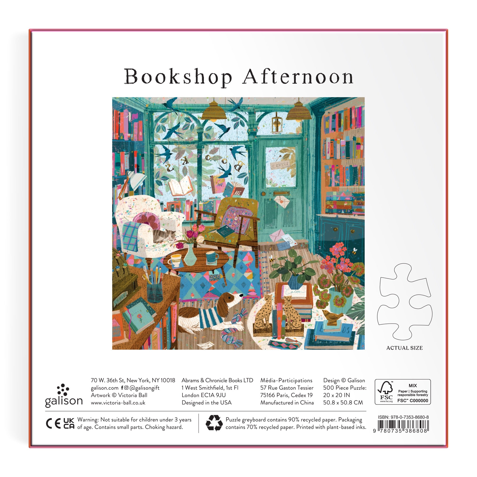 galison-bookshop-afternoon-foil-puzzle-500-teile-buchladen image 6