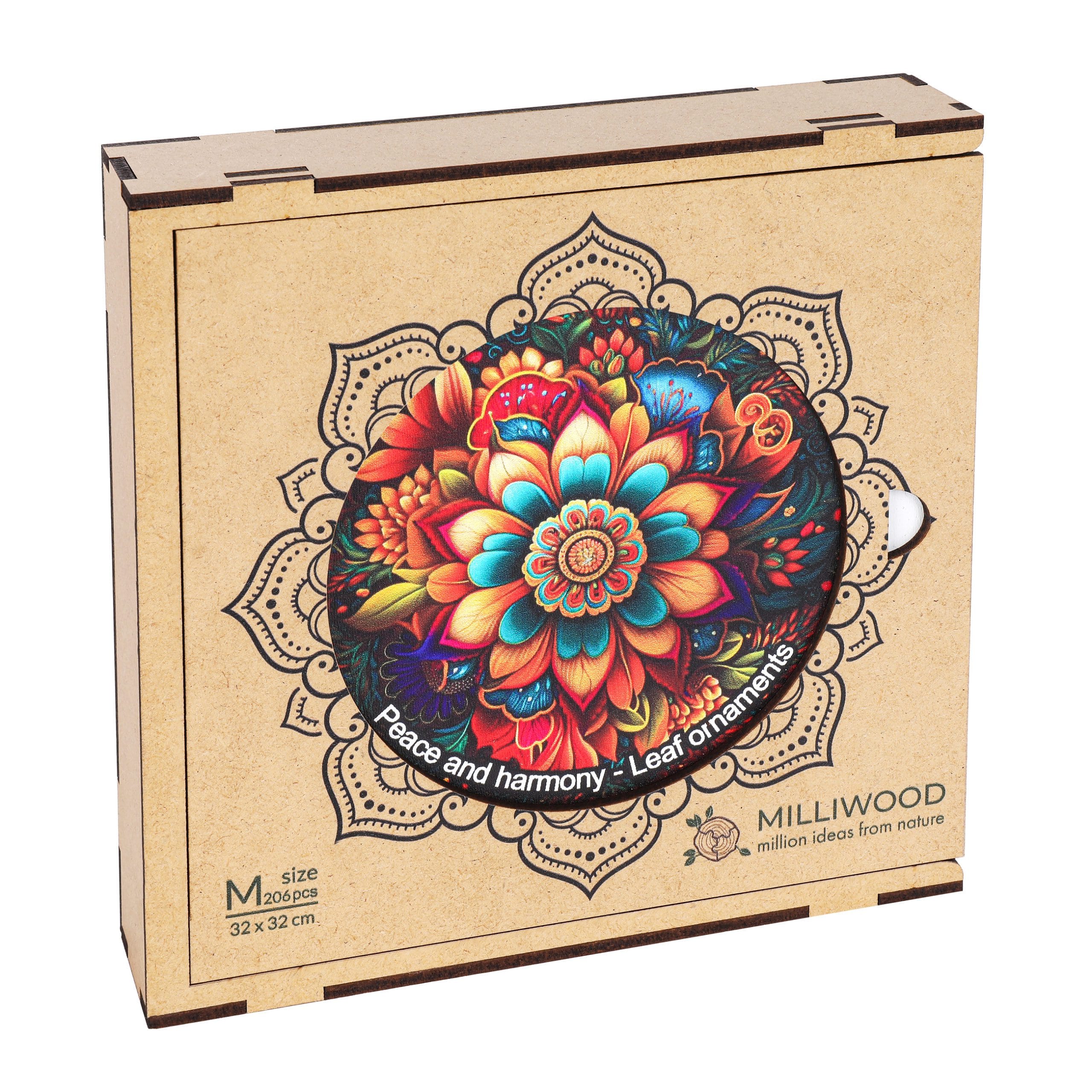 milliwood-peace-and-harmony-leaf-ornaments-holzpuzzle-206-teile image 4
