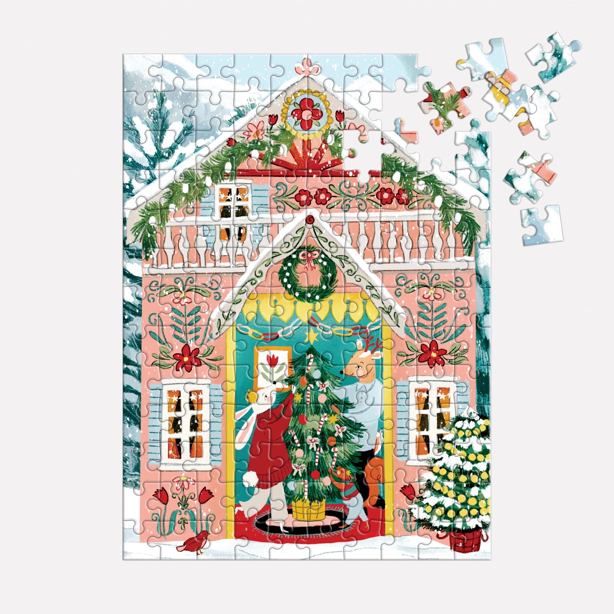 galison-swiss-chalet-130-teile-puzzle-weihnachts-ornament image 3