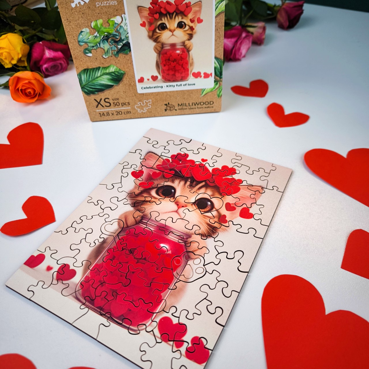 milliwood-celebrating-kitty-holzpuzzle-50-teile-katze image 3