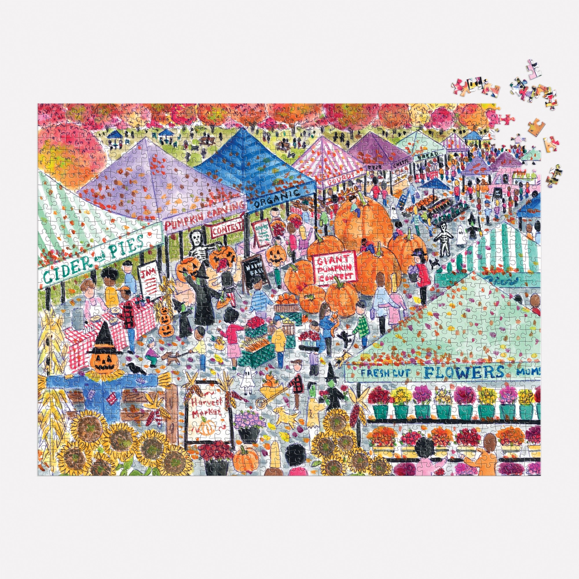galison-michael-storrings-harvest-market-puzzle-1000-teile-herbst image 4