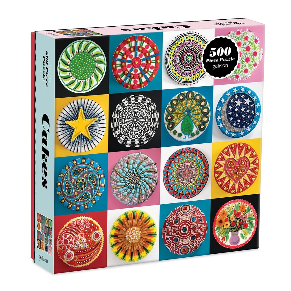 galison-cakes-500-teile-puzzle-kuchen-mit-goldfolie image 1