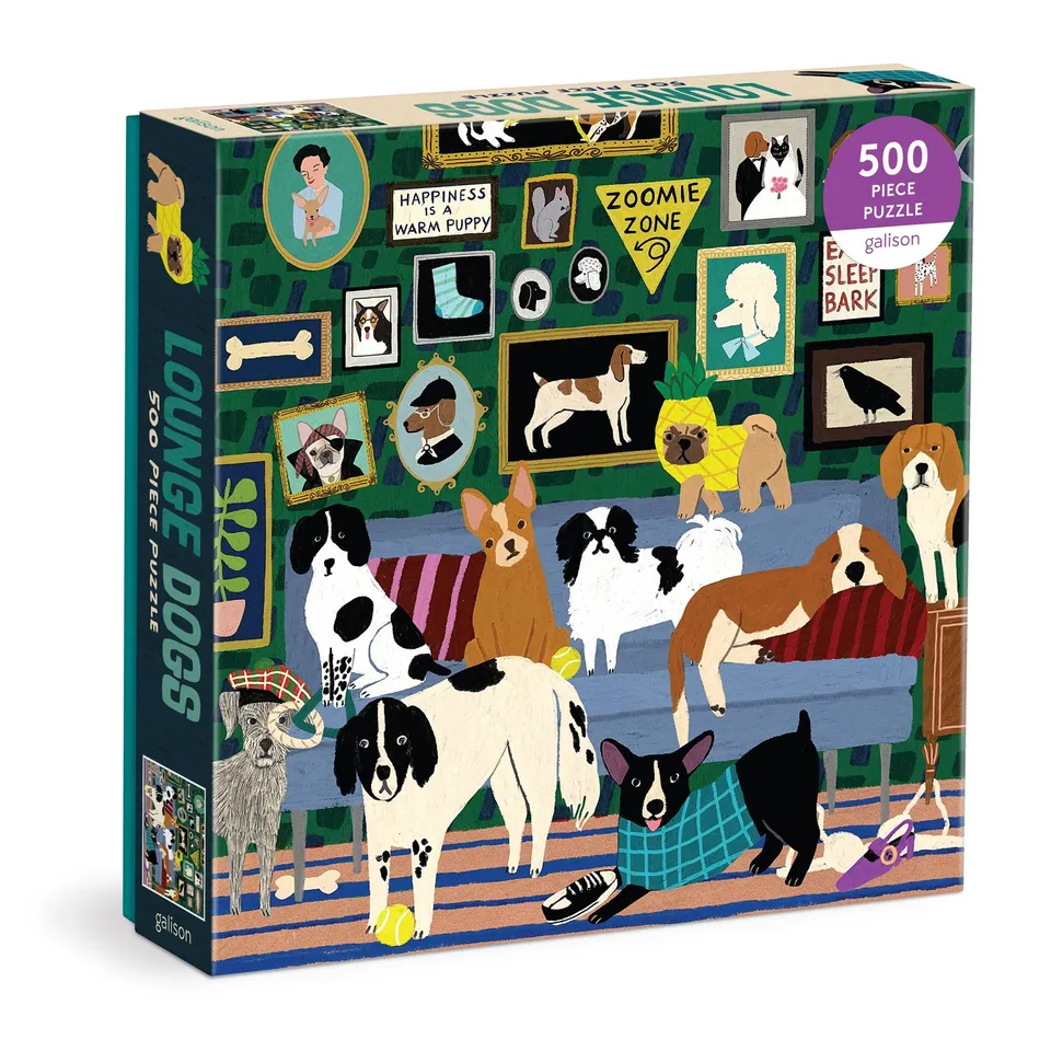 galison-lounge-dogs-500-teile-puzzle-hunde image 1