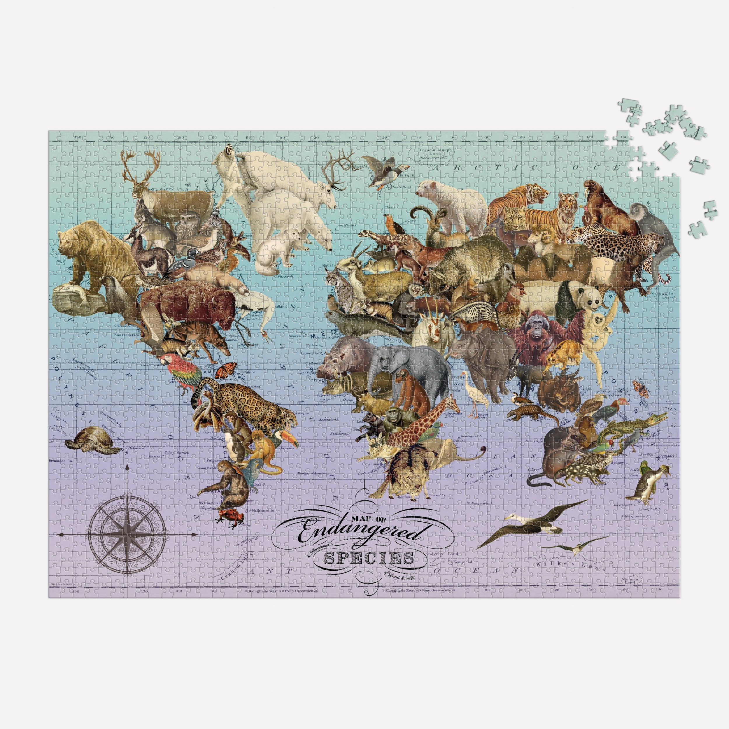 galison-wendy-gold-endangered-species-puzzle-1500-teile-tiere image 4