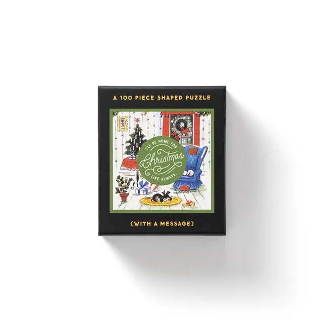 galison-home-for-christmas-mini-puzzle-100-teile-geformt image 1