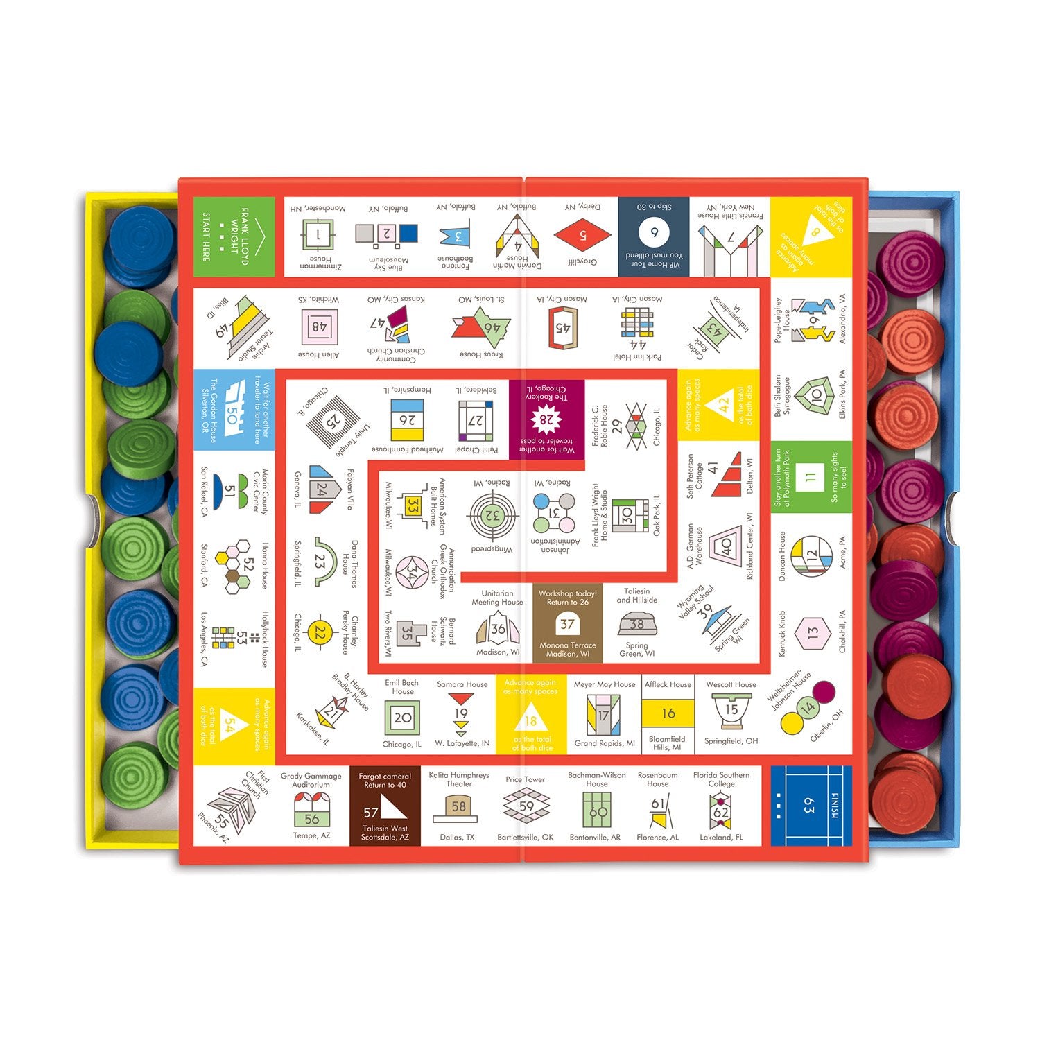 galison-frank-lloyd-wright-2-in-1-spieleset-ludo image 2