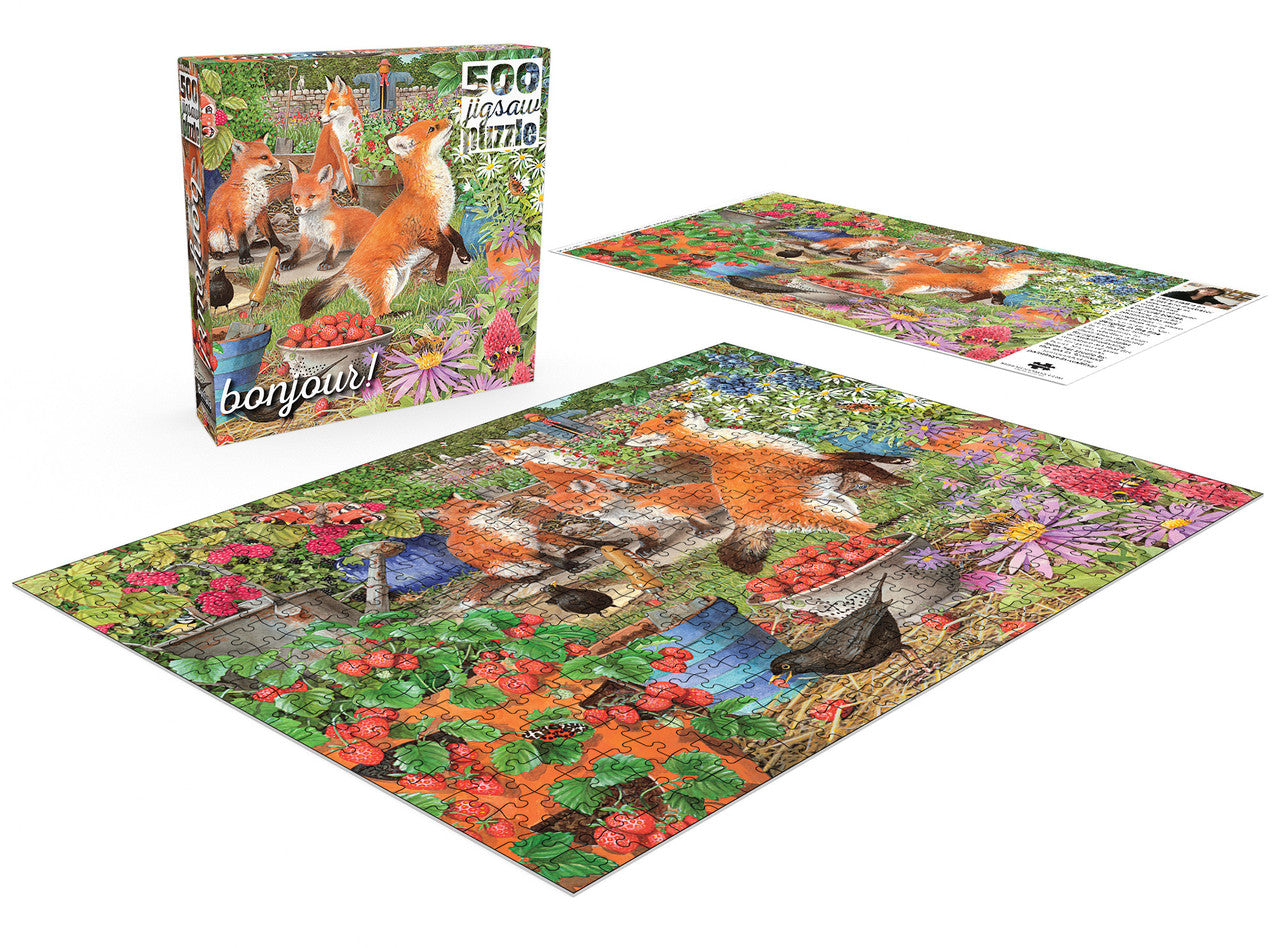 buffalo-games-bonjour-f-chse-puzzle-500-teile-garten image 4