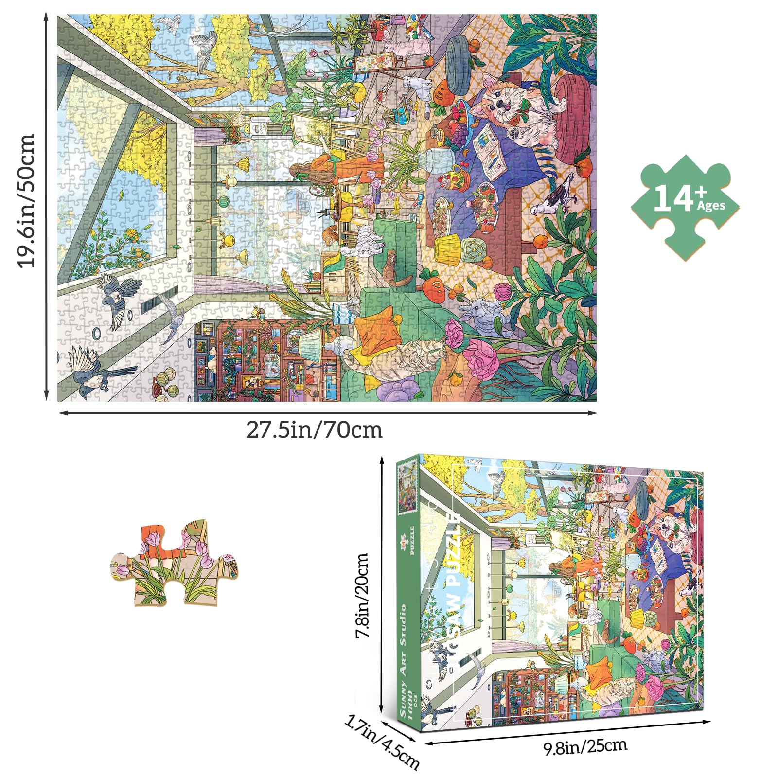 huadada-sonniges-k-nstlerzimmer-puzzle-1000-teile image 7