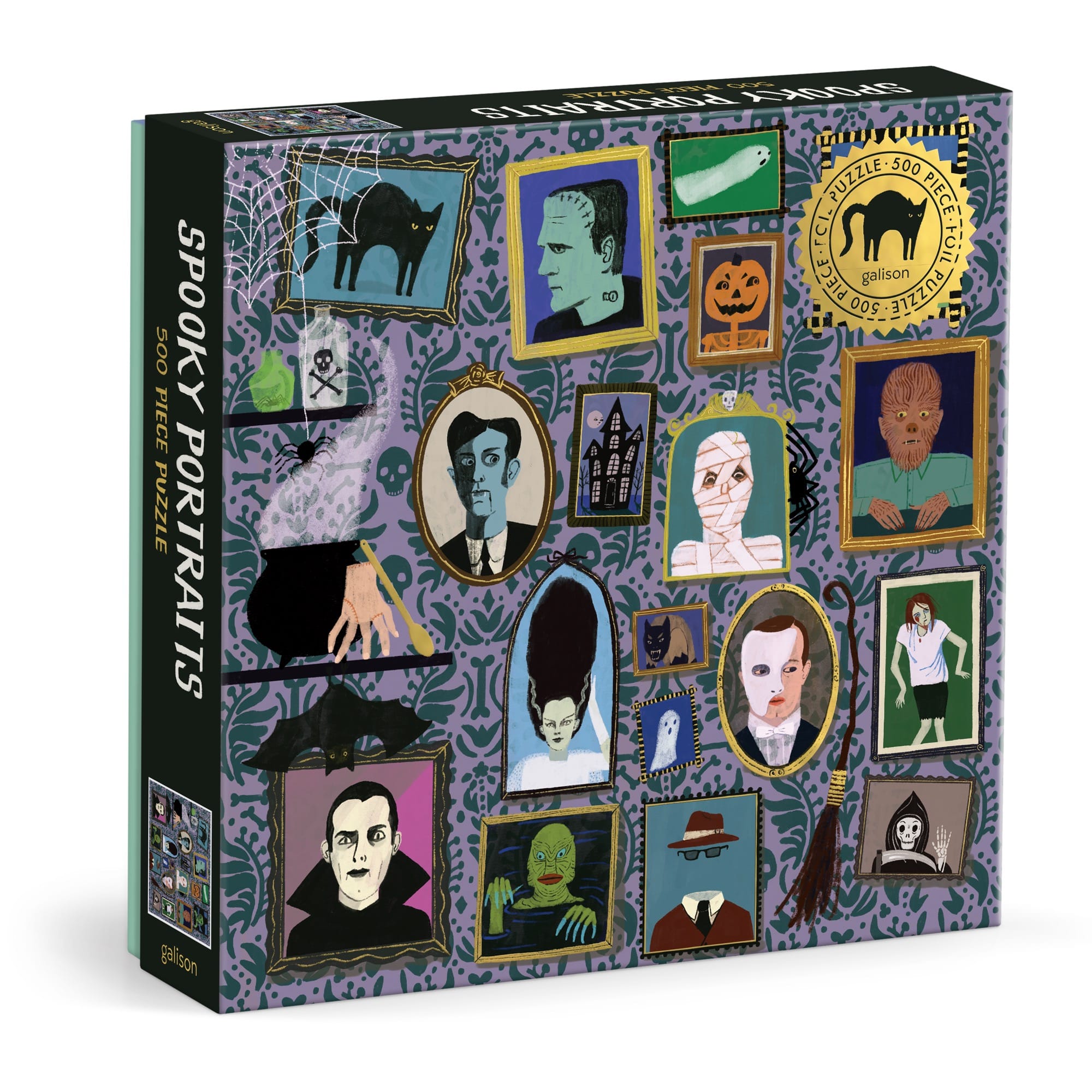 galison-spooky-portraits-500-teile-foil-puzzle-halloween image 1