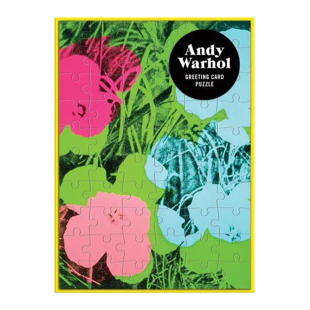 galison-warhol-flowers-grusskarten-puzzle-60-teile-mit-umschlag image 1