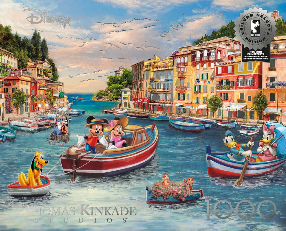 buffalo-games-disney-kinkade-mickey-minnie-italien-1000-puzzle image 1