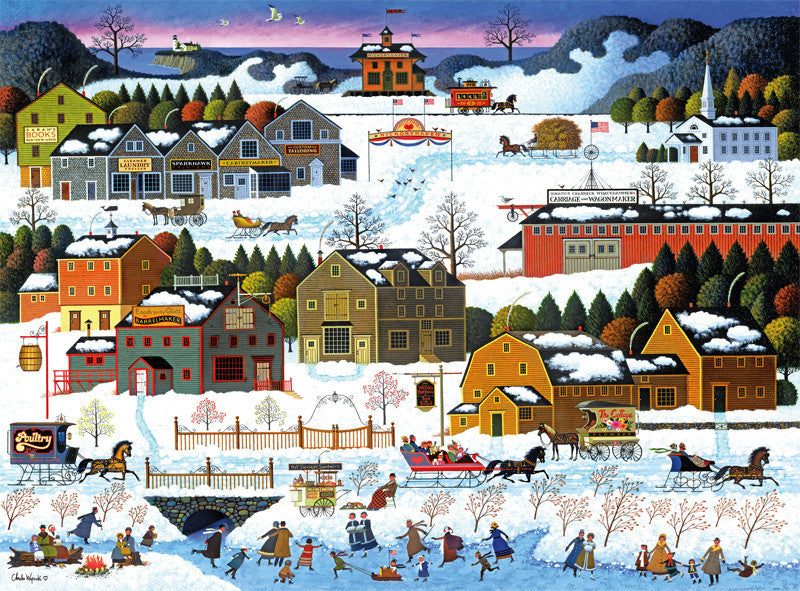 buffalo-games-hickory-haven-canal-puzzle-1000-teile-winterdorf image 2