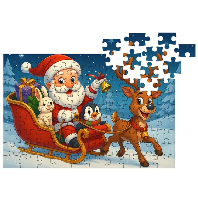 milliwood-christmas-jingle-ride-with-santa-puzzle-90-teile-weihnachten image 1