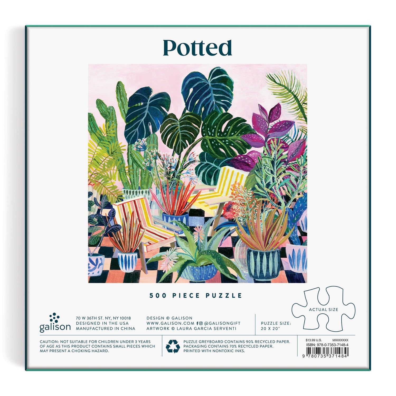 galison-potted-500-teile-puzzle-pflanzenmotiv-quadratisch image 4
