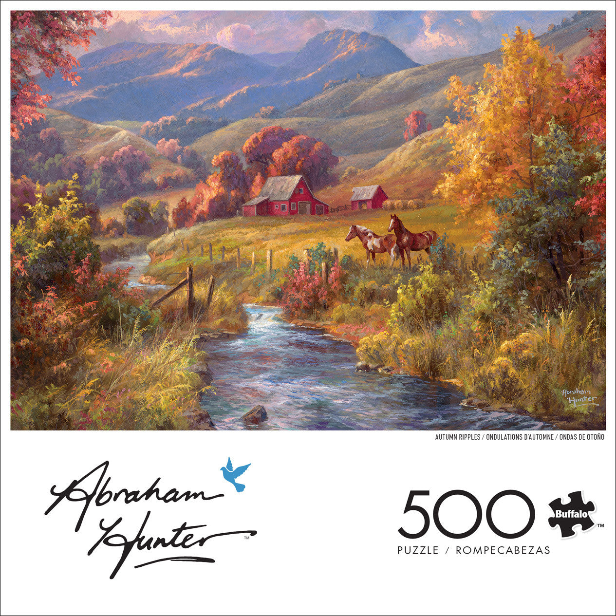 buffalo-games-autumn-ripples-puzzle-500-teile-pferde-herbst image 2