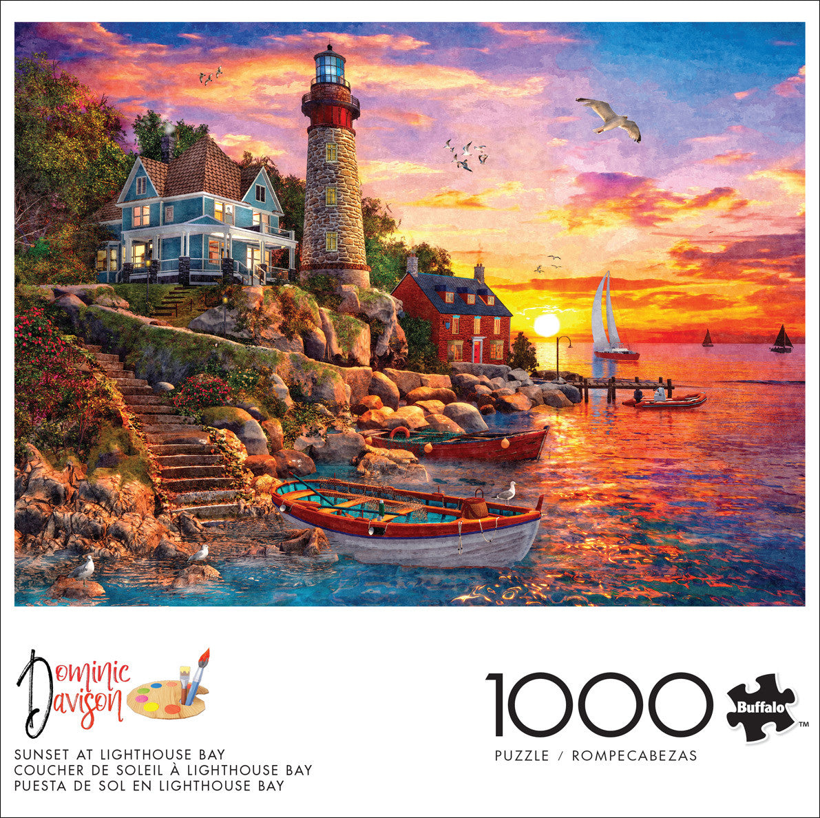 buffalo-games-sunset-at-lighthouse-bay-puzzle-1000-teile-leuchtturm image 2