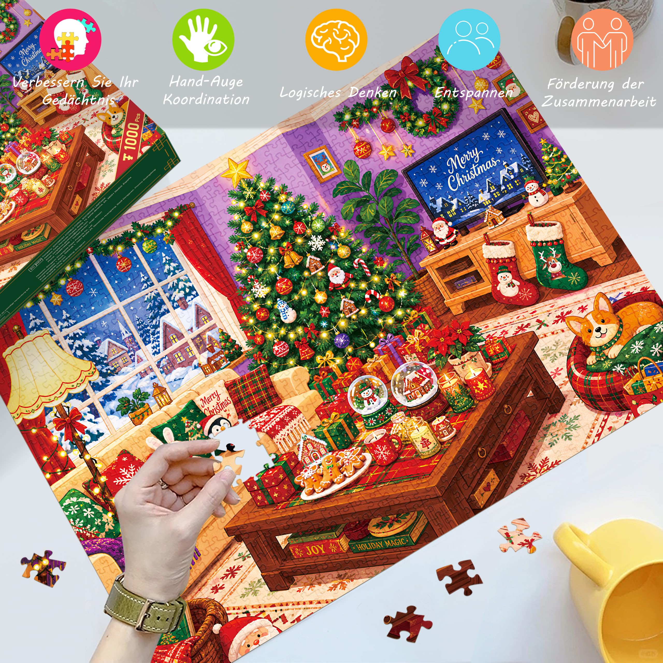 huadada-gem-tliches-weihnachten-puzzle-1000-teile-70x50 image 2