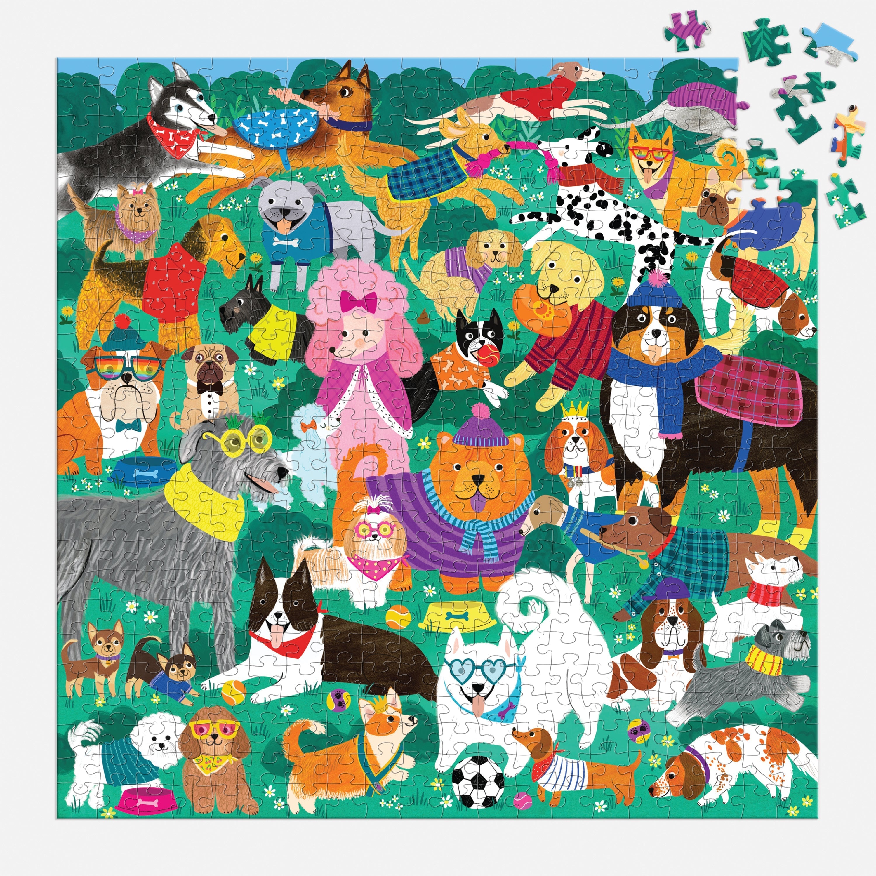galison-doggone-days-500-teile-familienpuzzle-hundepark image 3