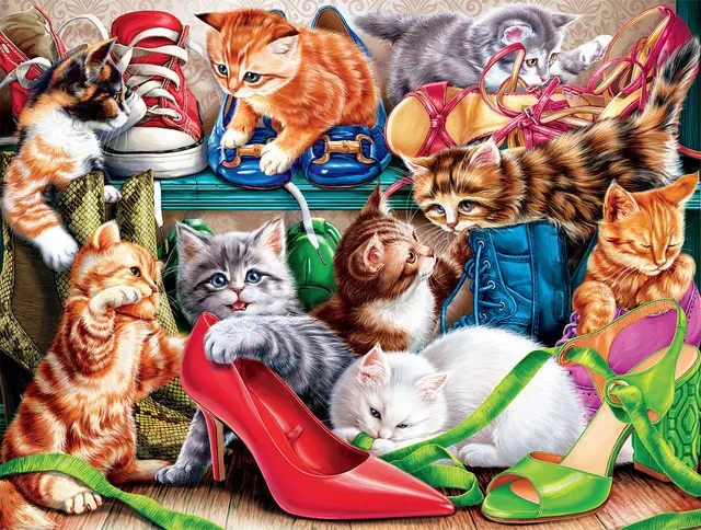buffalo-games-cats-shoe-closet-kittens-puzzle-750-teile image 1