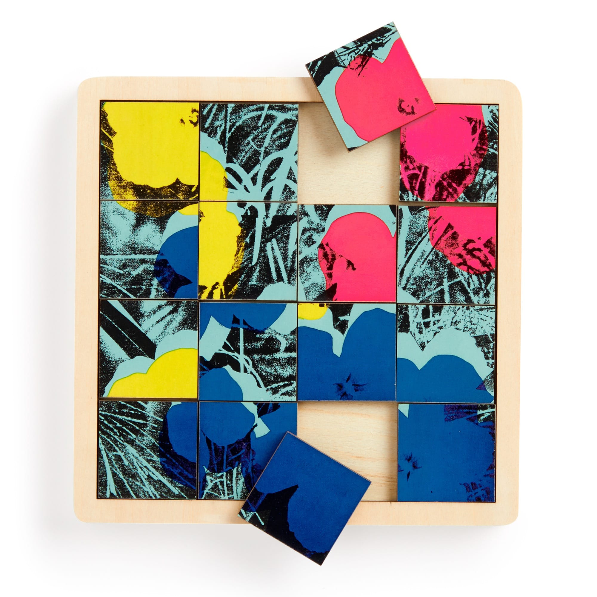galison-andy-warhol-flowers-2-in-1-holzpuzzle-schiebepuzzle-16-teile image 4