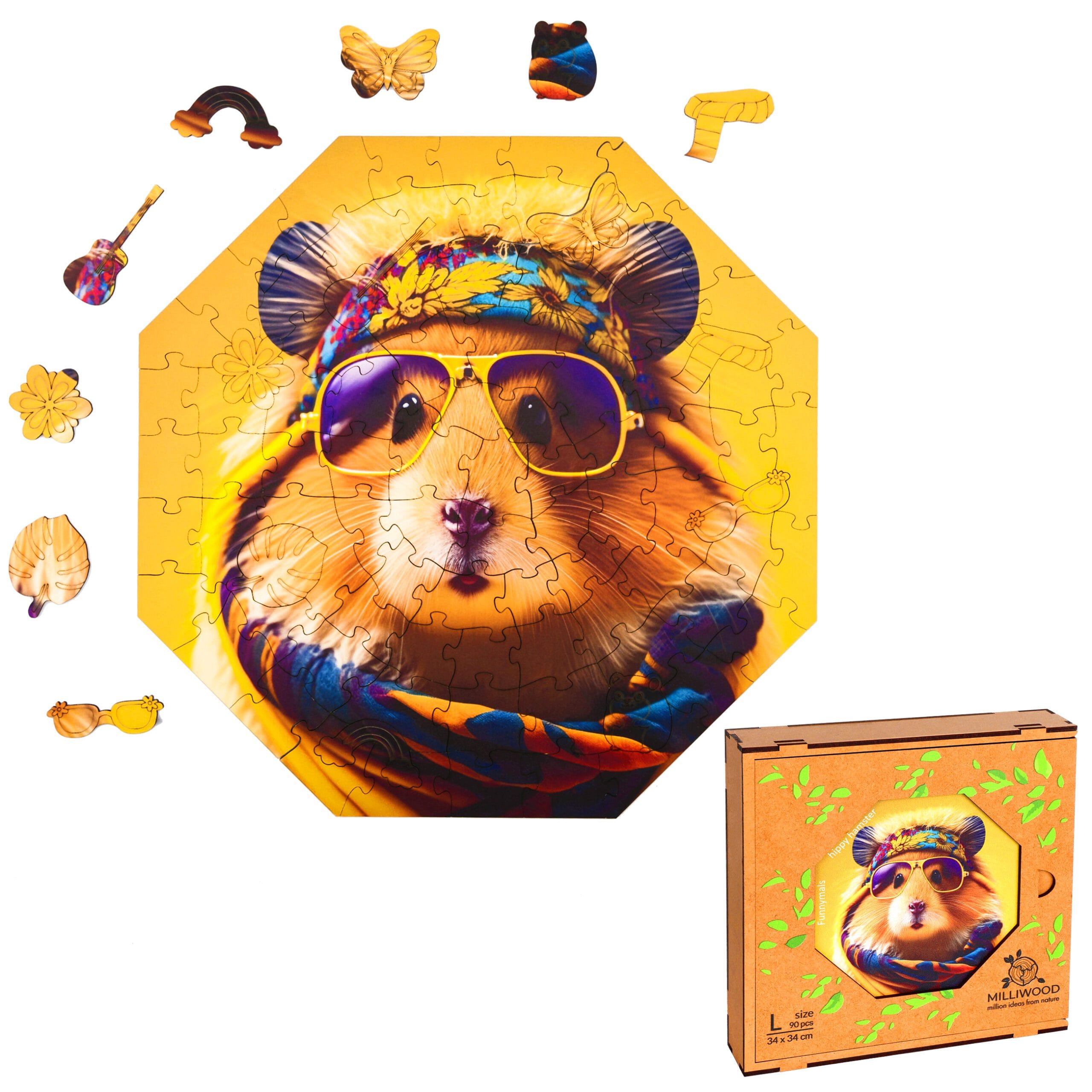 milliwood-funnymals-hippy-hamster-holzpuzzle-90-teile image 6