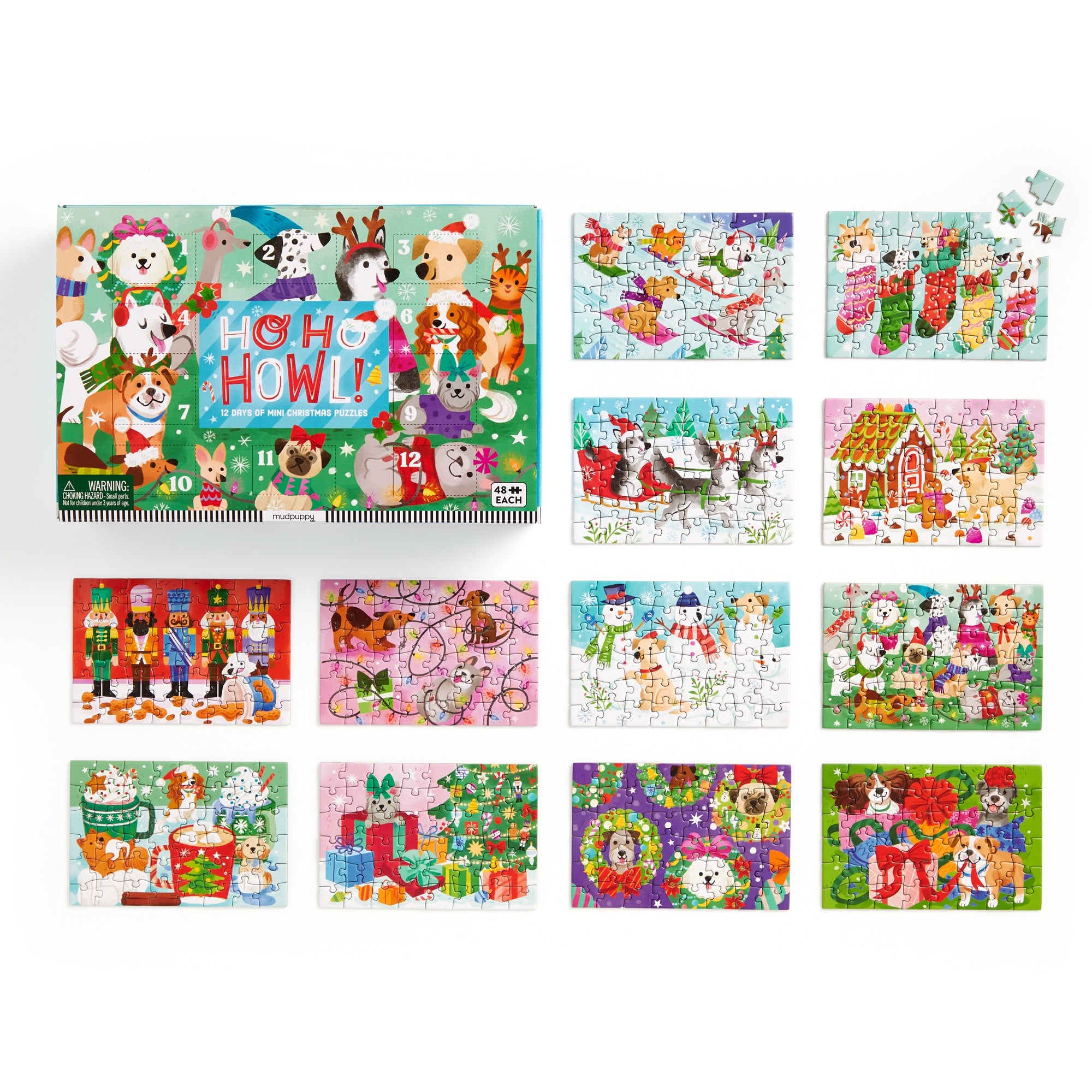 galison-ho-ho-howl-countdown-puzzle-set-hunde-12x48 image 6