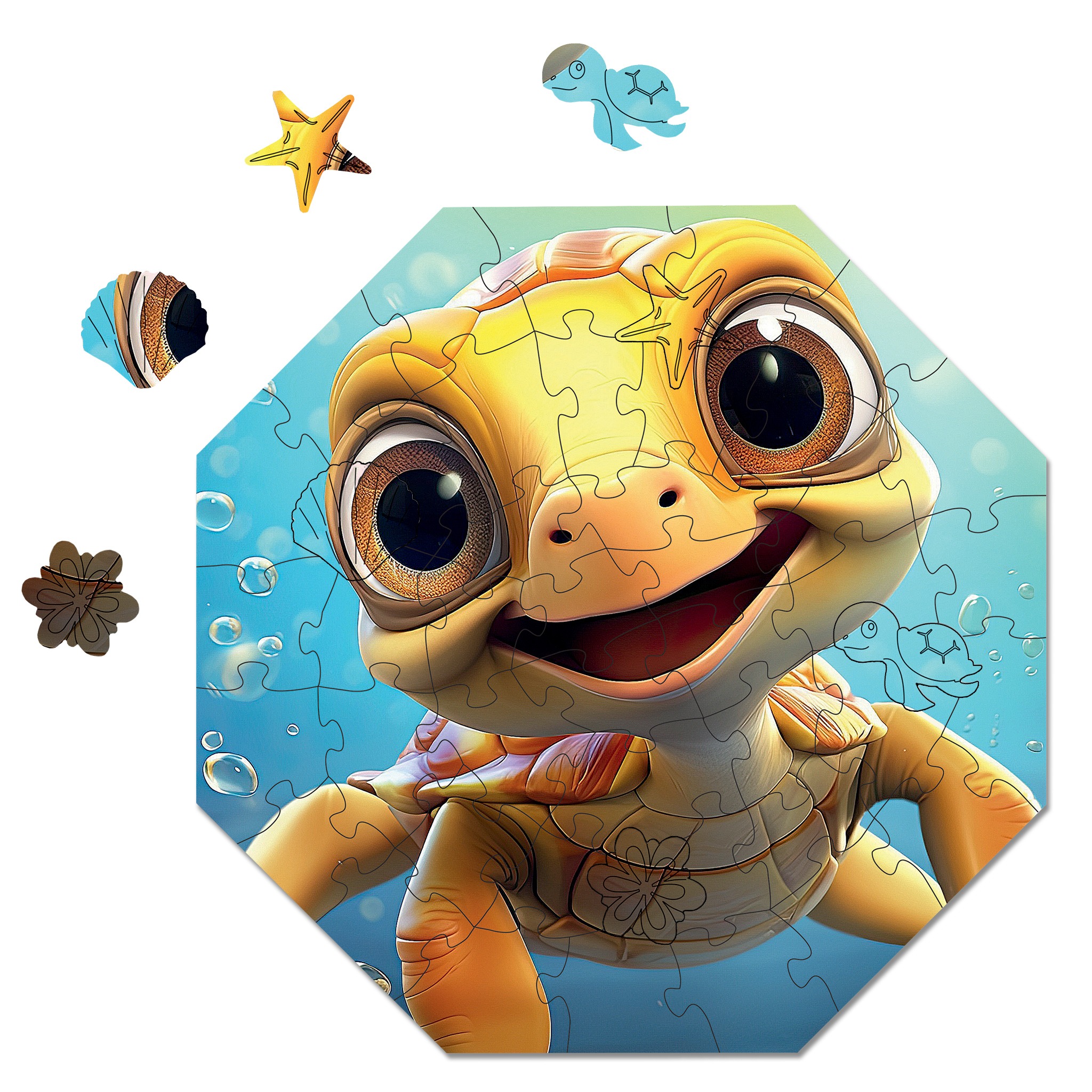 milliwood-hi-i-m-little-theo-holzpuzzle-46-teile-schildkr-te image 1