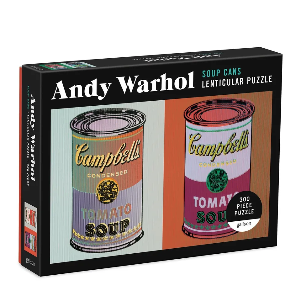 galison-andy-warhol-soup-cans-lenticular-puzzle-300-teile image 1