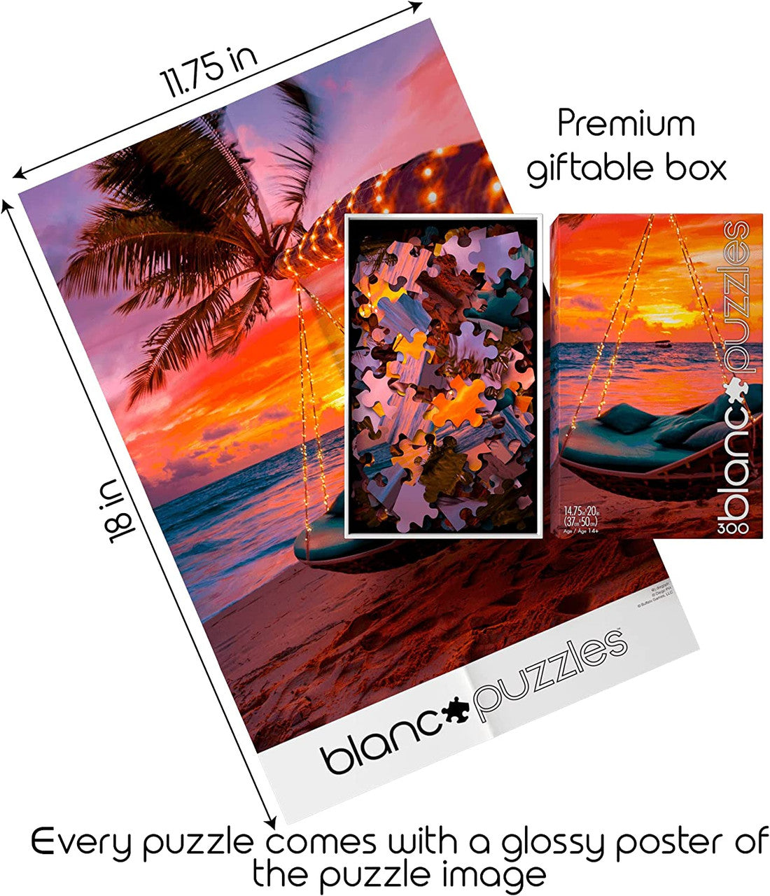 buffalo-games-blanc-maldives-sunset-puzzle-300-teile-meer image 3
