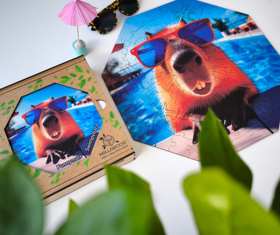 milliwood-funnymals-capybara-swimpybara-holzpuzzle-90-teile image 6