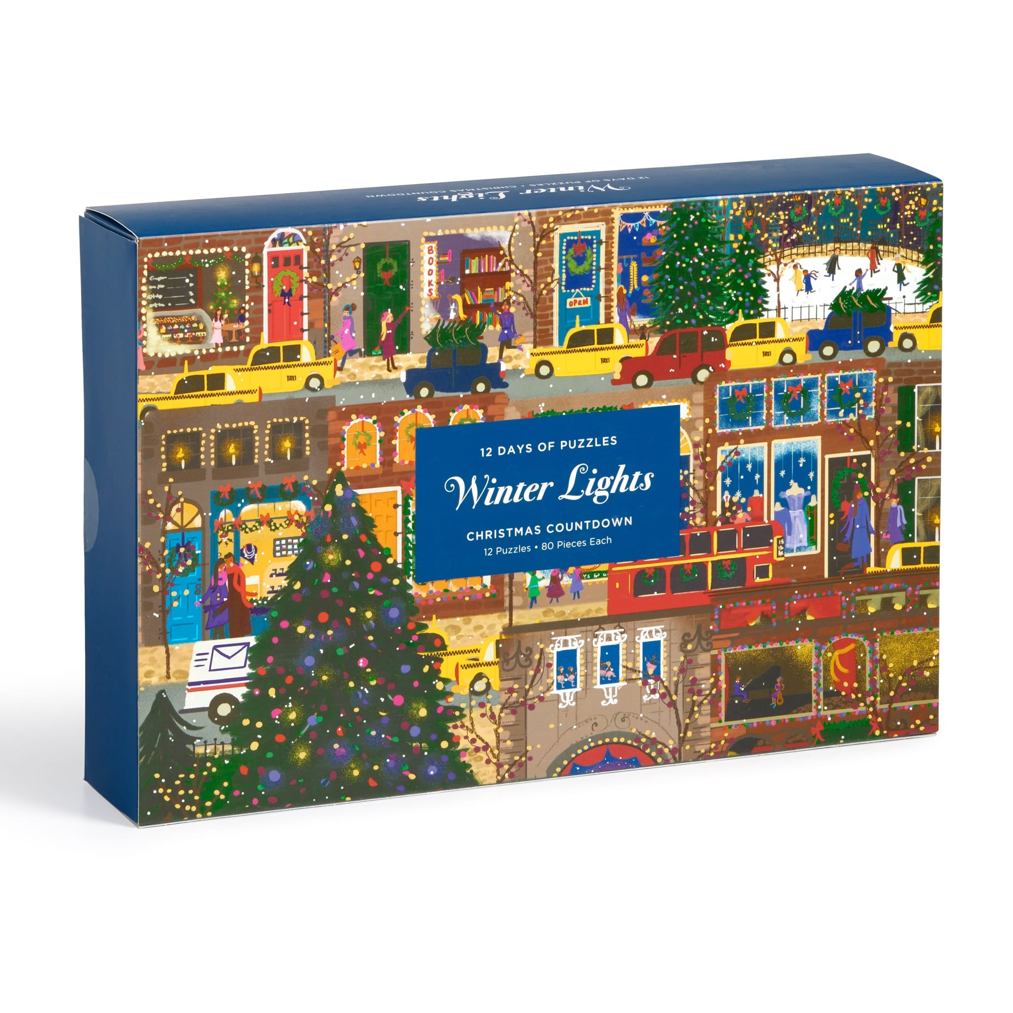 galison-winter-lights-puzzle-adventskalender-12x-80-teile image 1