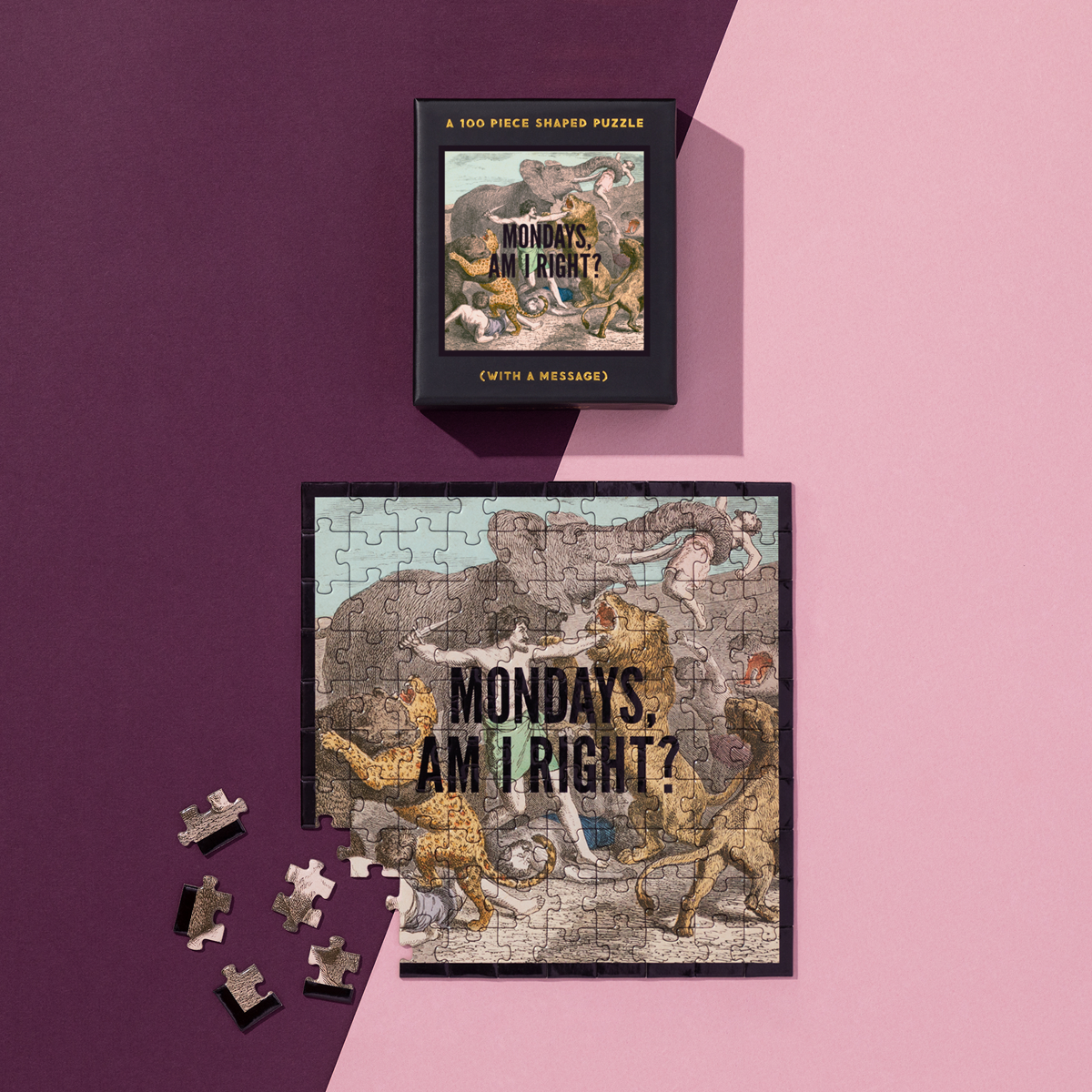 galison-mondays-am-i-right-mini-puzzle-100-teile-quadratisch image 2